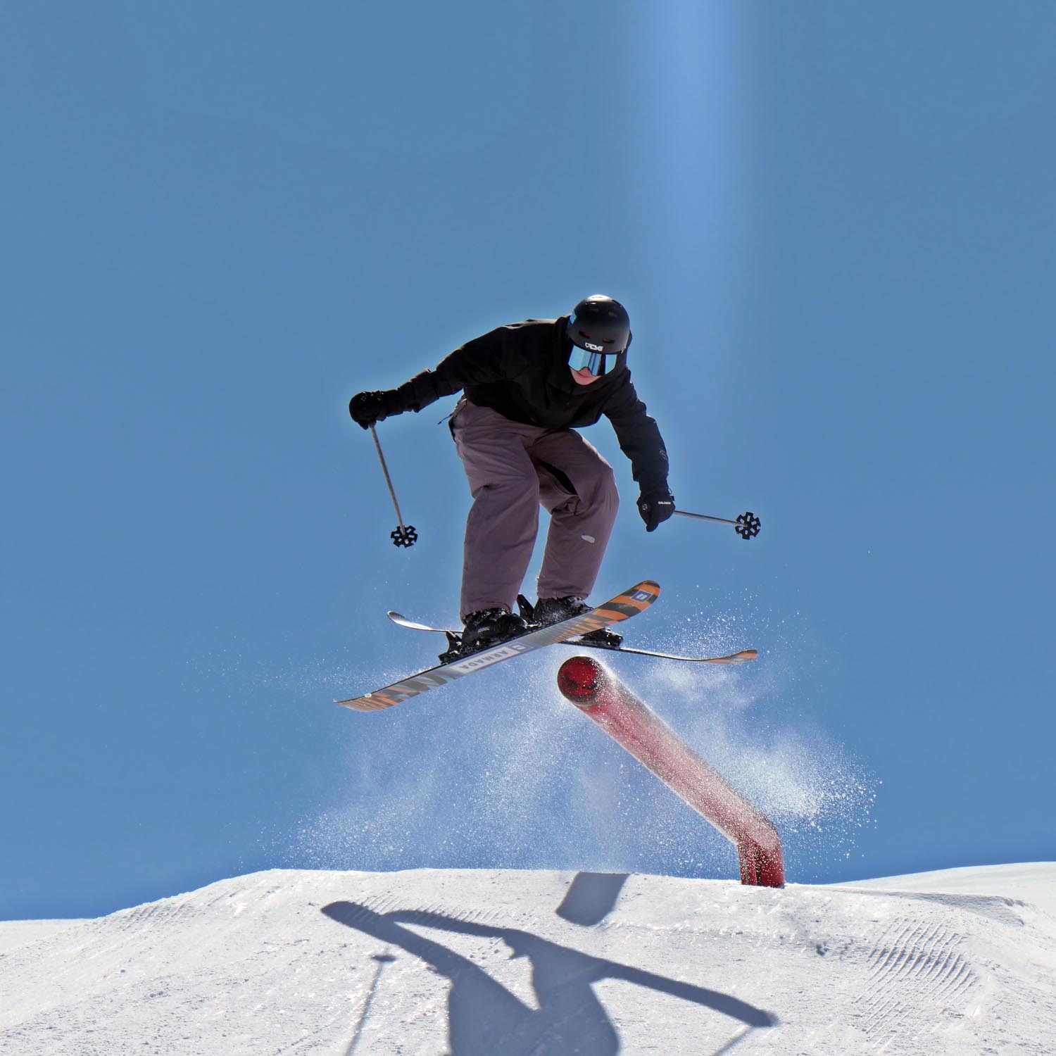 Severin im Snowpark Livigno Snowparktraining in Livigno.